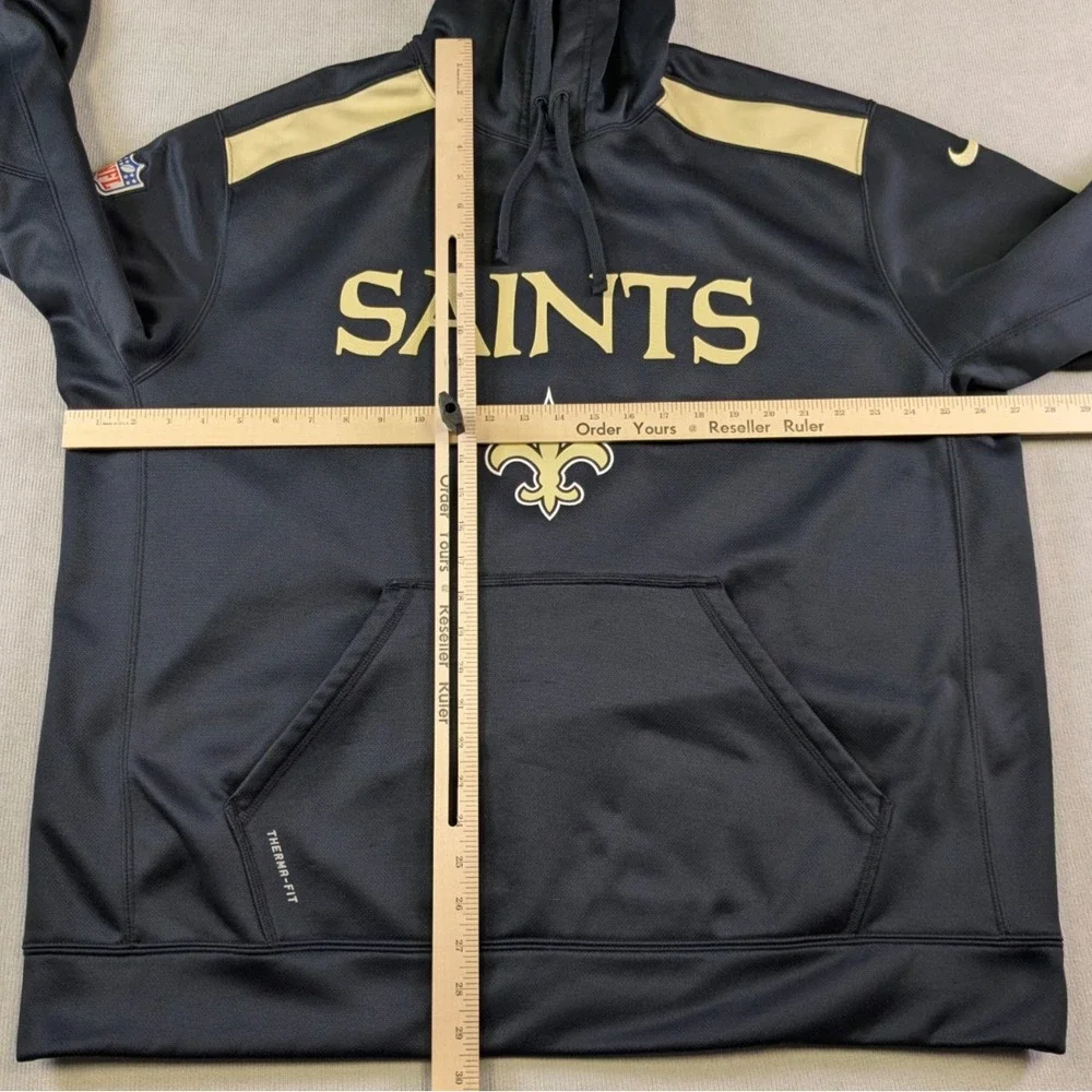 New Orleans Saints Hoodie Mens 2XL XXL Black Nike Sweatshirt Therma-Fit Pullover